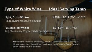 white whine serving temperature by type