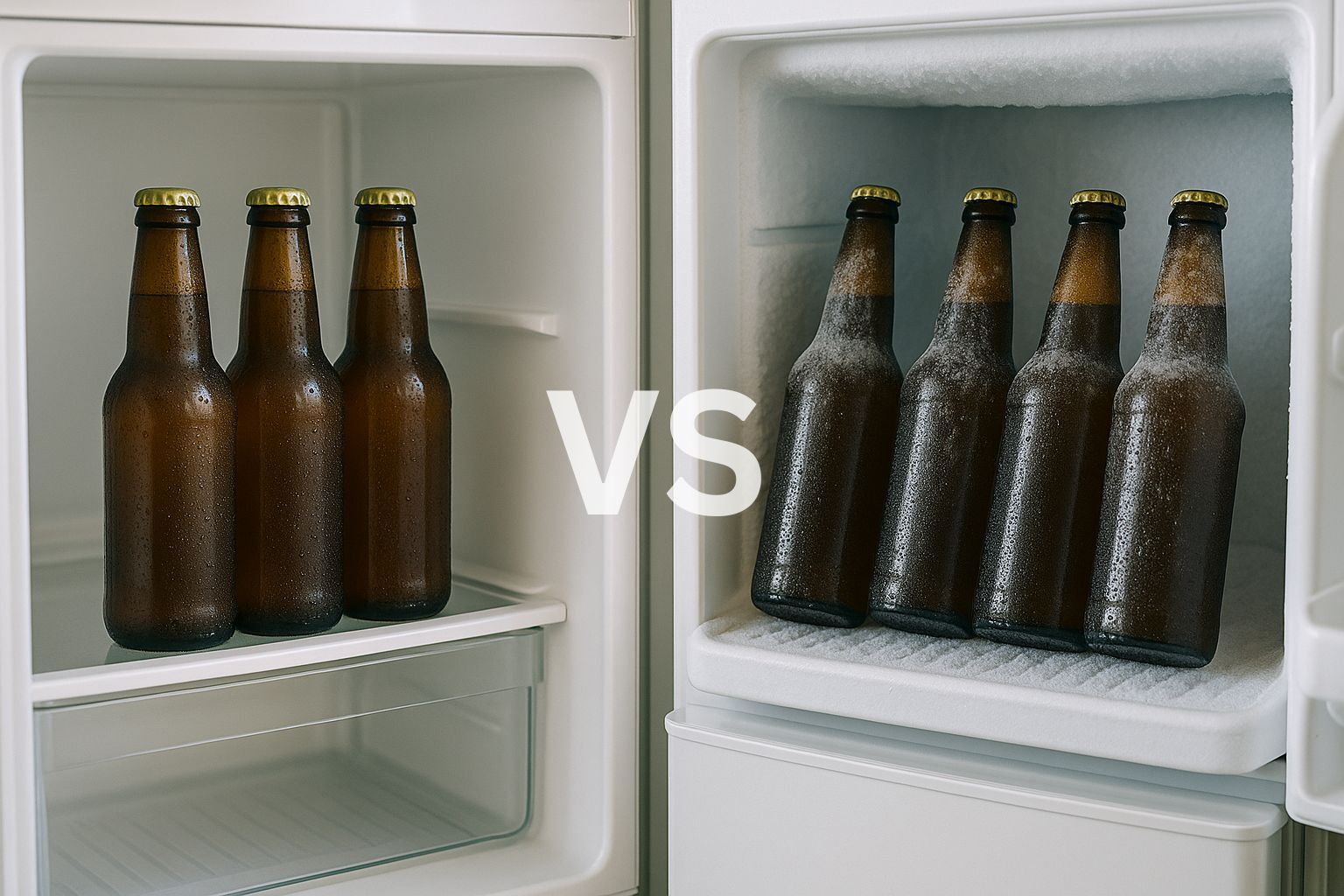 Bottled beer fridge versus bottle beer in a freezer