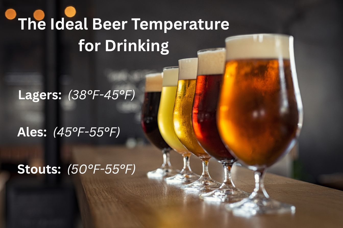 Ideal beer drinking temperature inforgraphic