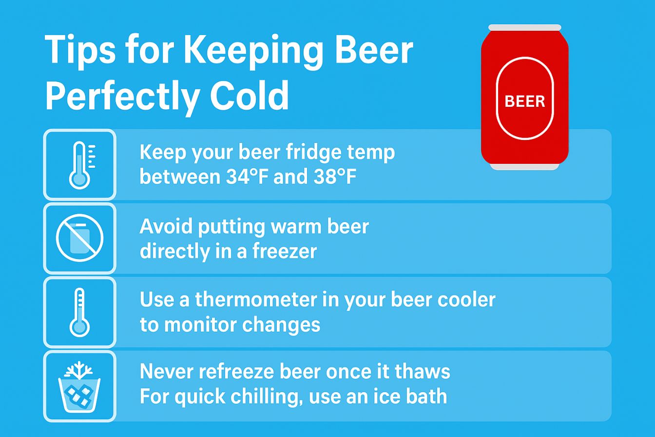 Infographic on tips for keeping beer a perfectly cold temperature