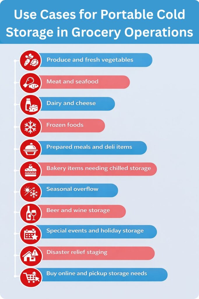 Use Cases for Portable Cold Storage in Grocery Operations Graphic
