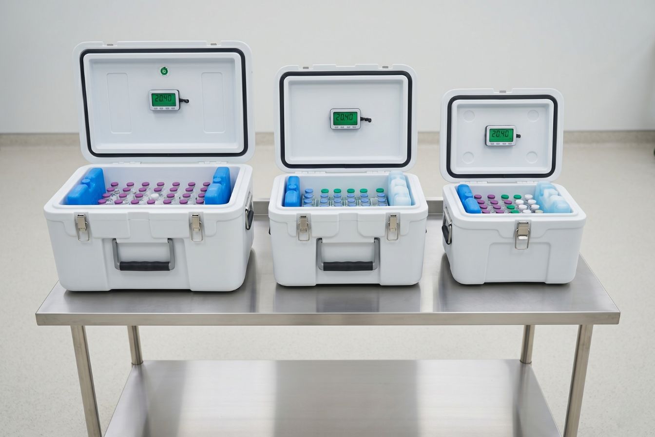coolers of multiple sizes for vaccine storage