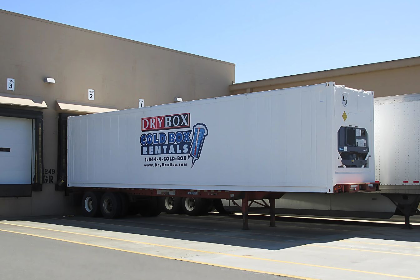 Reefer trailer parked at a loading dock