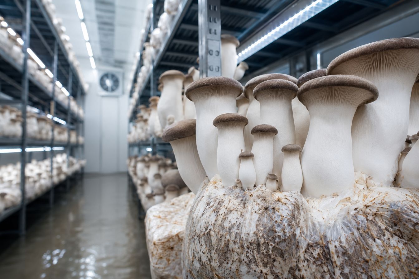 King oyster mushroom growing container